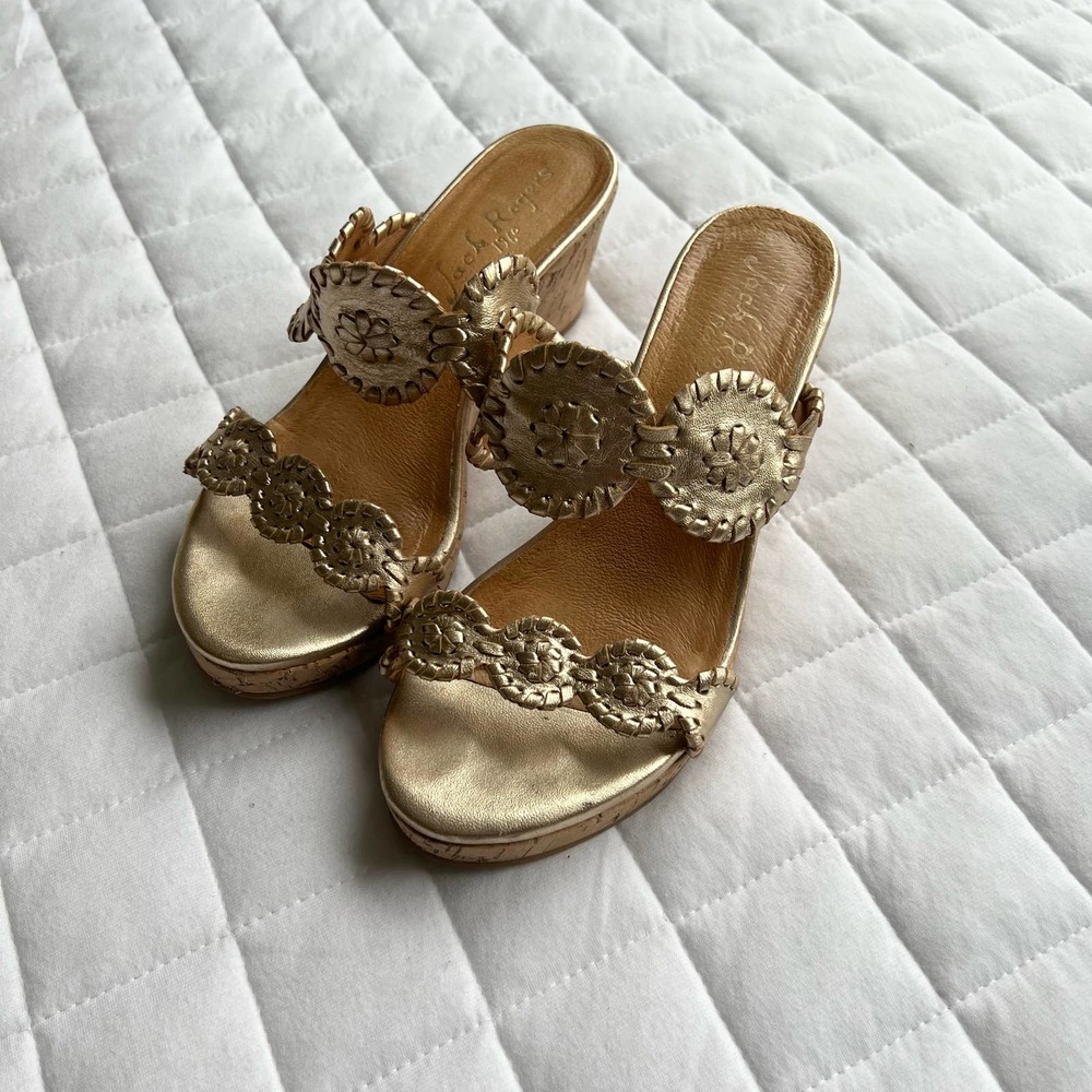 Jack Rogers Lucia Leather Wedge Heel